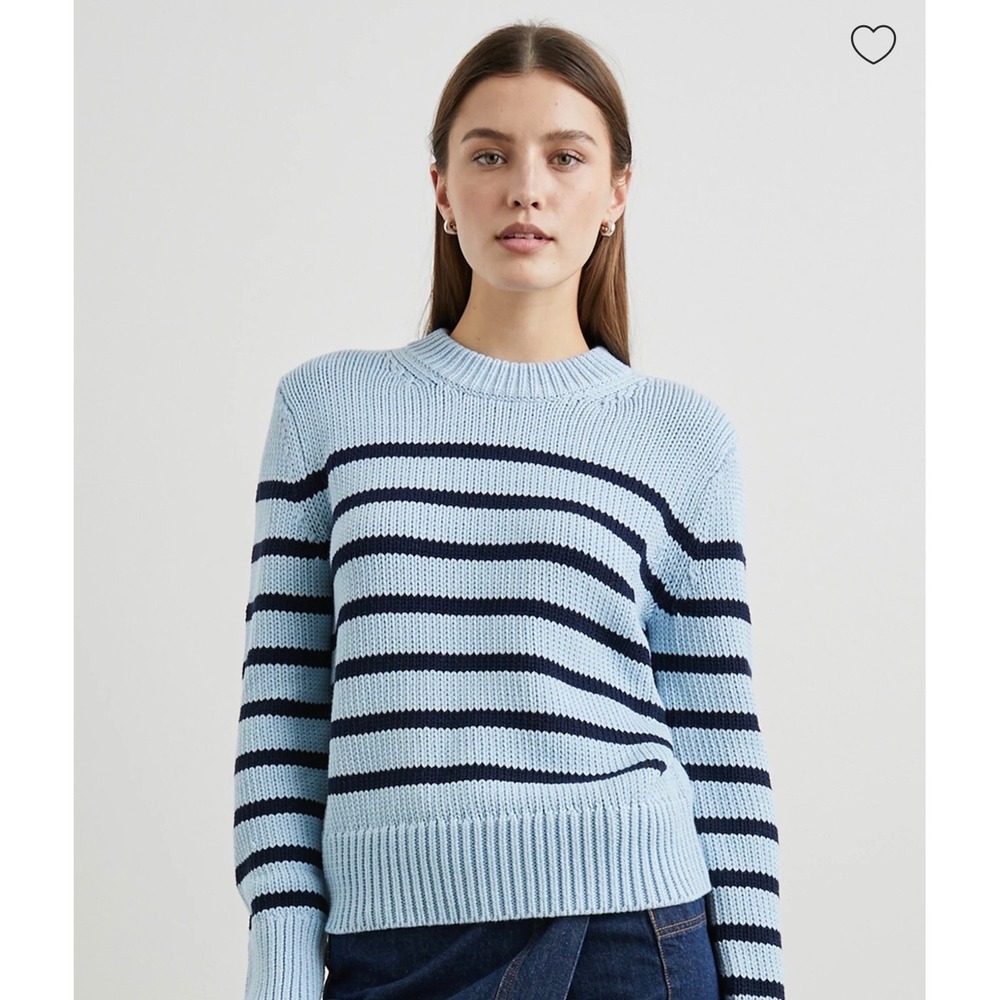 Rails Striped chunky Knit Alise Sweater sz‎ XXL Blue money preppy nautical 90s
